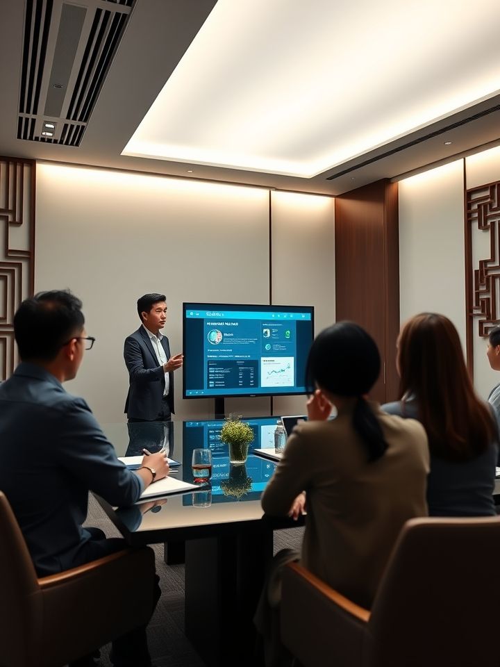 展示加盟商培训中智能点餐系统操作教学场景的照片