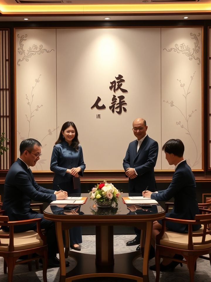 展示加盟商签约仪式现场，体现品牌与创业者的共赢场景
