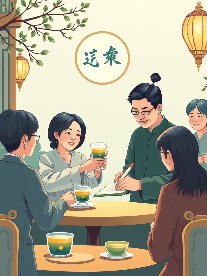 加盟奶茶店奶茶店加盟相关的**插图1**: 品牌创始人手持招牌茶饮与加盟商签约场景（建议：突出品牌色系与签约仪式氛围）