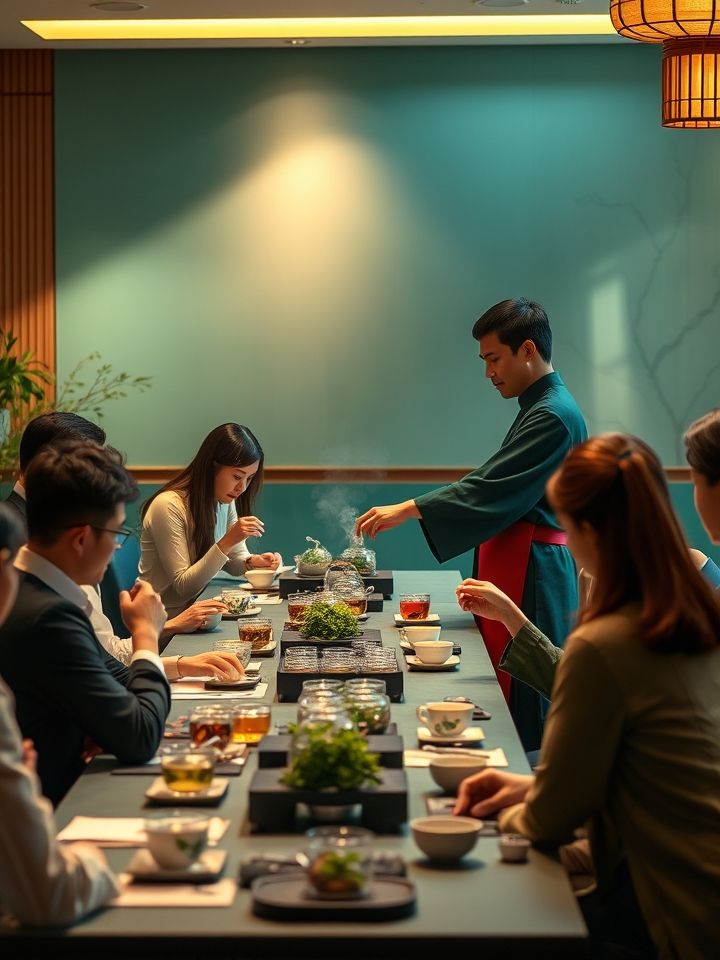 龙的良方式茶加盟商培训现场，导师演示茶饮制作全流程